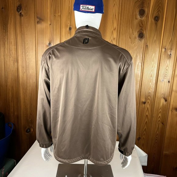 VTG Footjoy FJ Mens Brown Full Zip Track Jacket size Large Adjustable - Picture 7 of 10